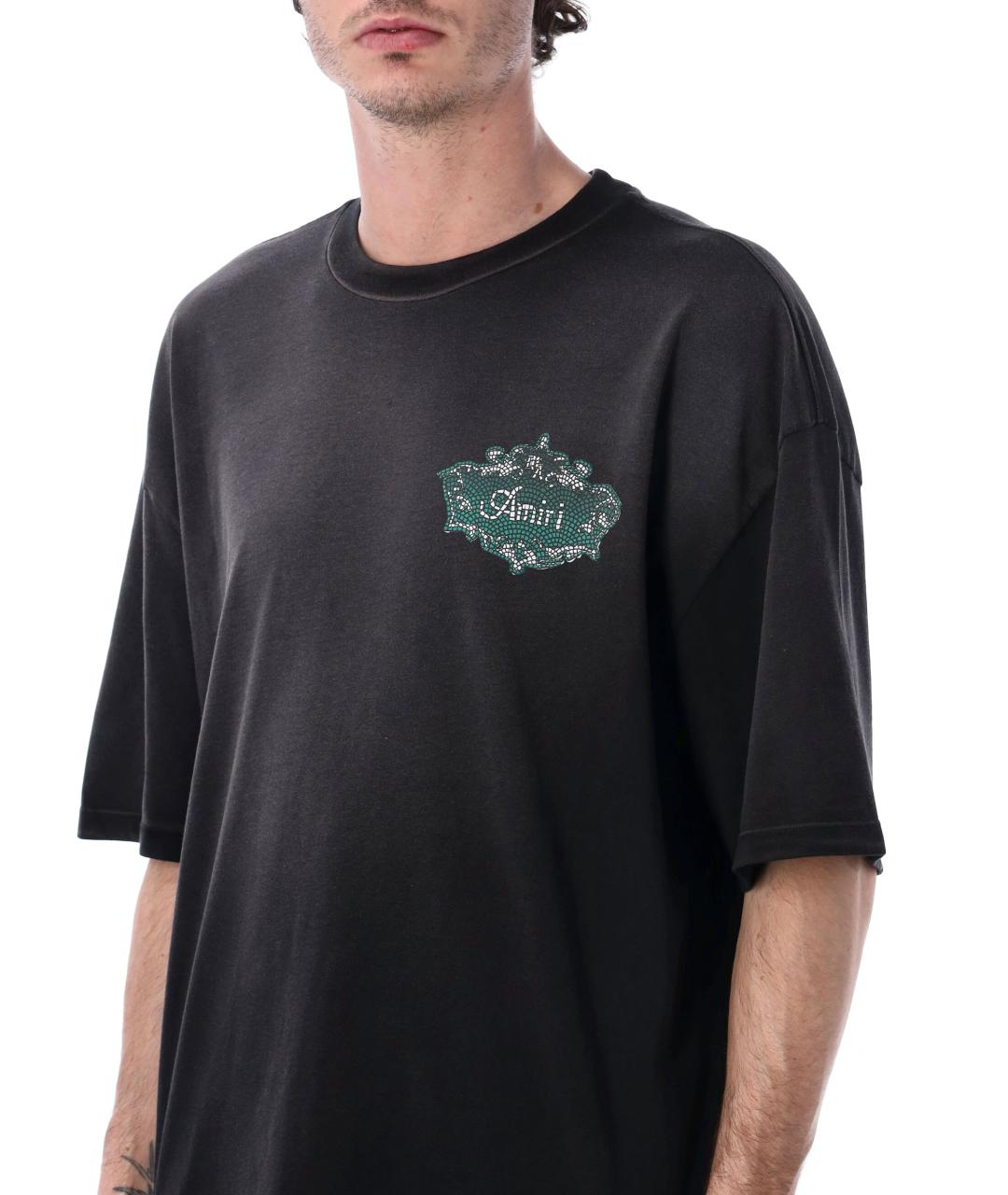 AMIRI Черная хлопковая футболка, фото 3