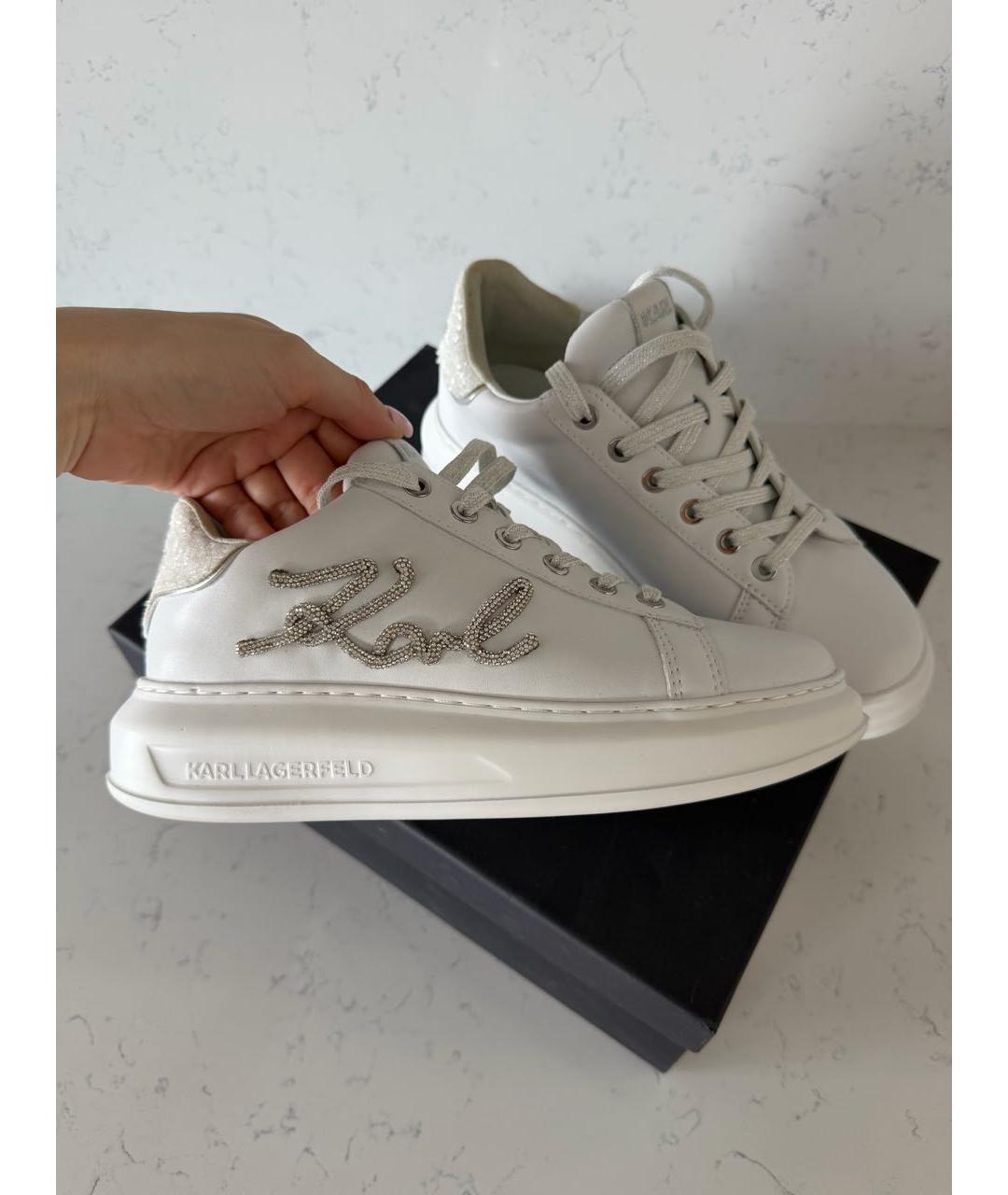 KARL LAGERFELD Белые кожаные кеды, фото 6
