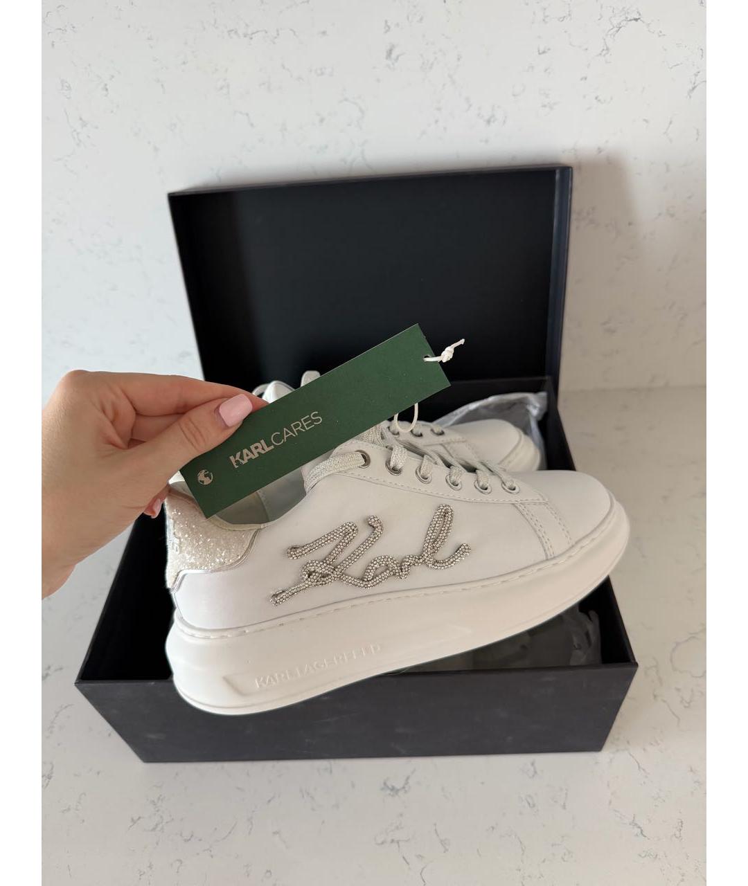 KARL LAGERFELD Белые кожаные кеды, фото 5