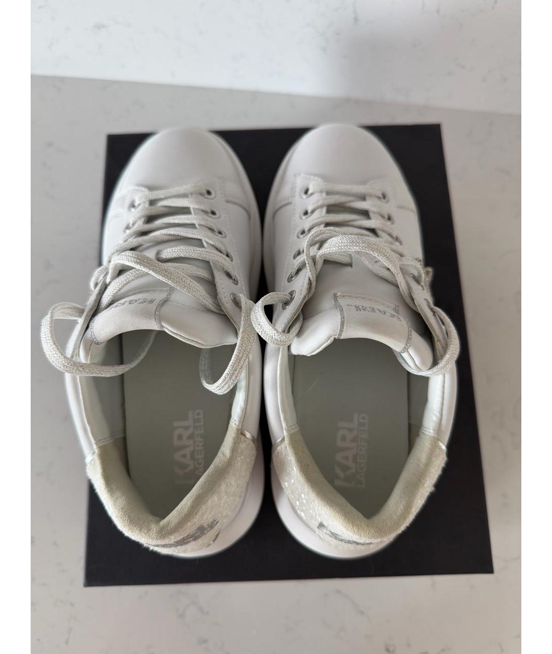 KARL LAGERFELD Белые кожаные кеды, фото 3