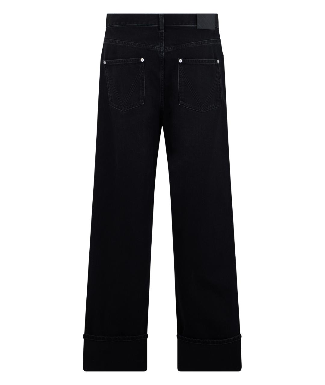 BOTTEGA VENETA Черные хлопковые повседневные брюки, фото 2