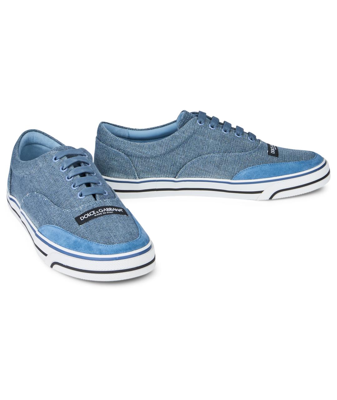 DOLCE&GABBANA Голубые низкие кроссовки / кеды, фото 3
