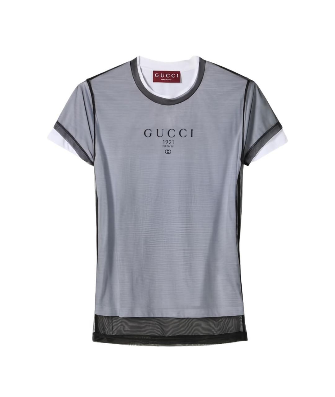 GUCCI Серая хлопковая футболка, фото 3