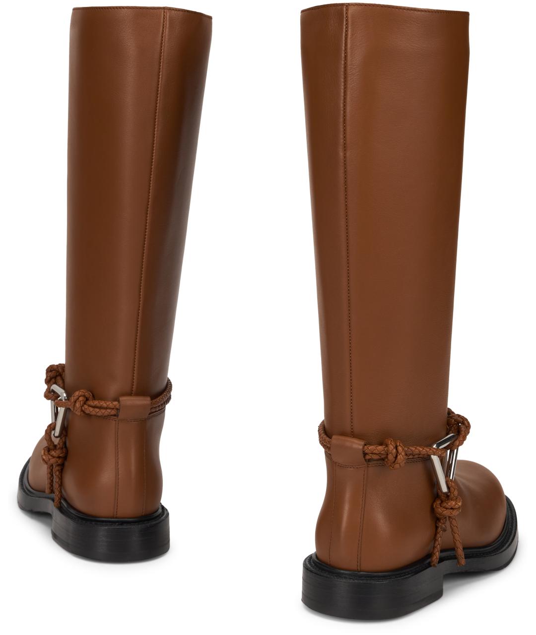 BOTTEGA VENETA Коричневые кожаные сапоги, фото 4