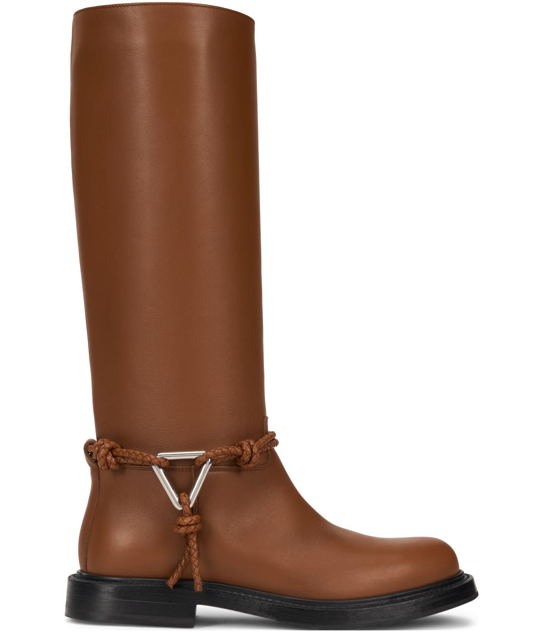 BOTTEGA VENETA Коричневые кожаные сапоги, фото 2