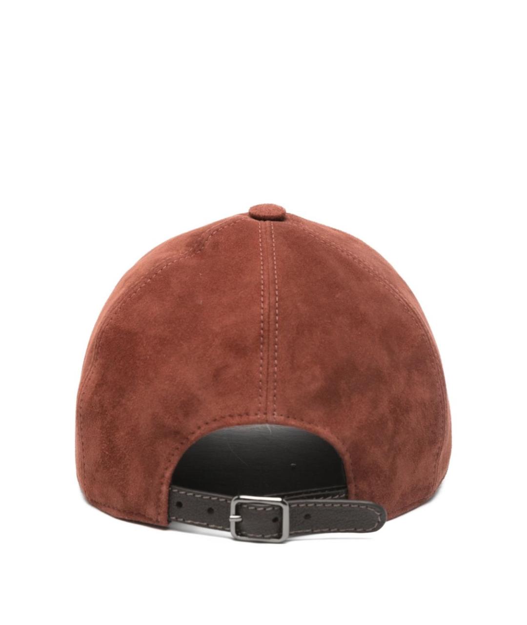 BRUNELLO CUCINELLI Красная кожаная кепка, фото 2