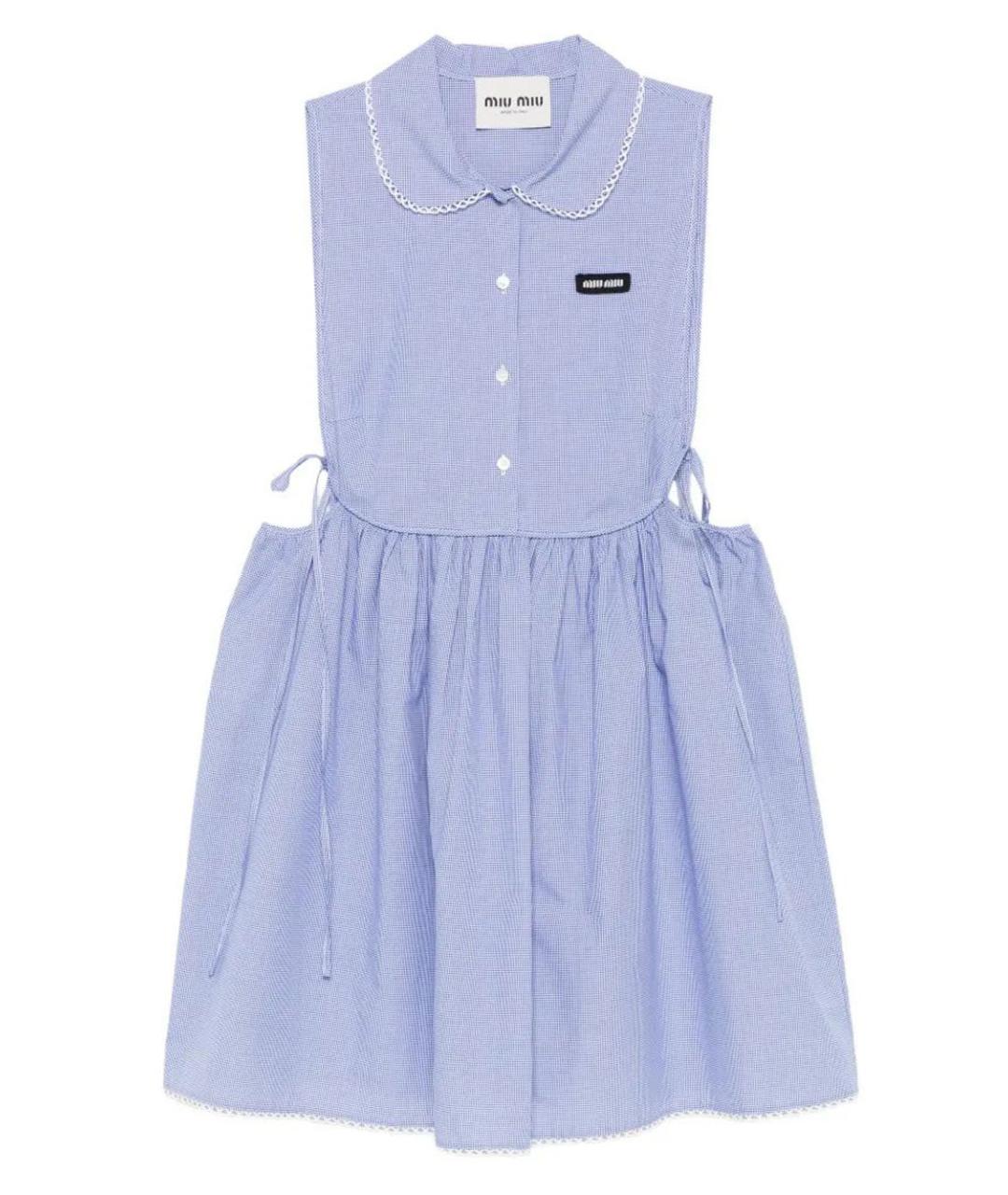 MIU MIU Голубое хлопковое повседневное платье, фото 1