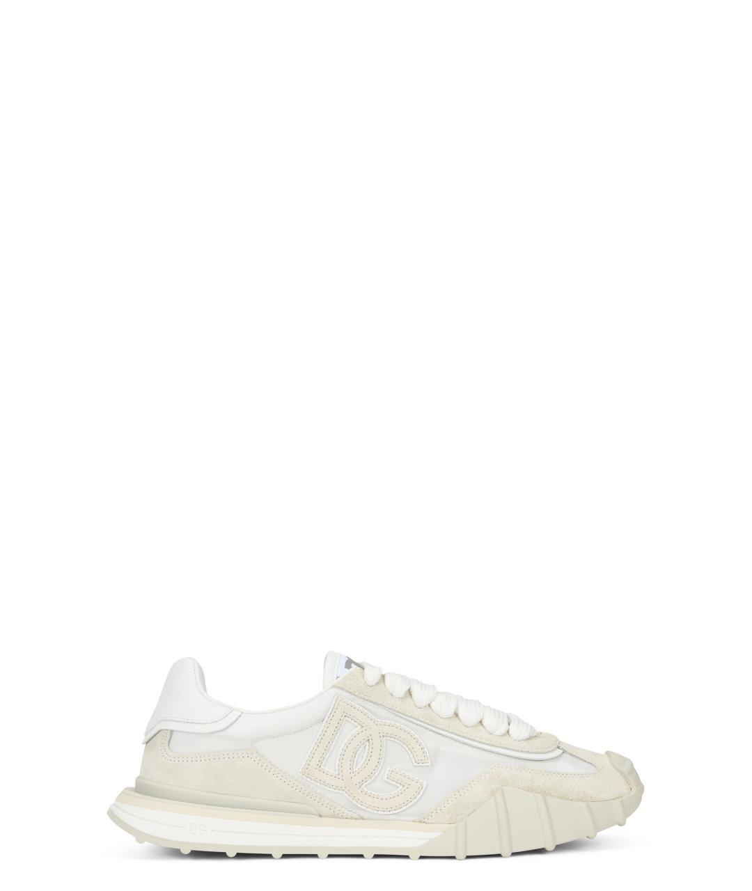 DOLCE&GABBANA Белые кожаные низкие кроссовки / кеды, фото 1