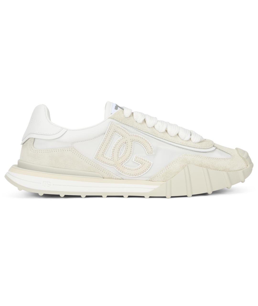 DOLCE&GABBANA Белые кожаные низкие кроссовки / кеды, фото 2
