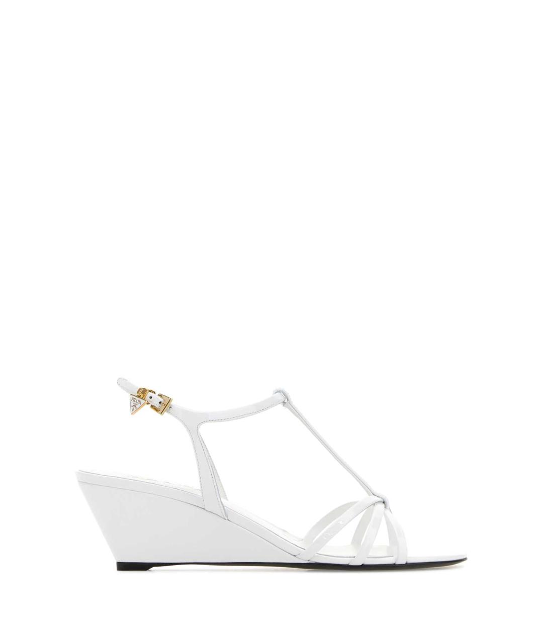 PRADA Белые кожаные босоножки, фото 1