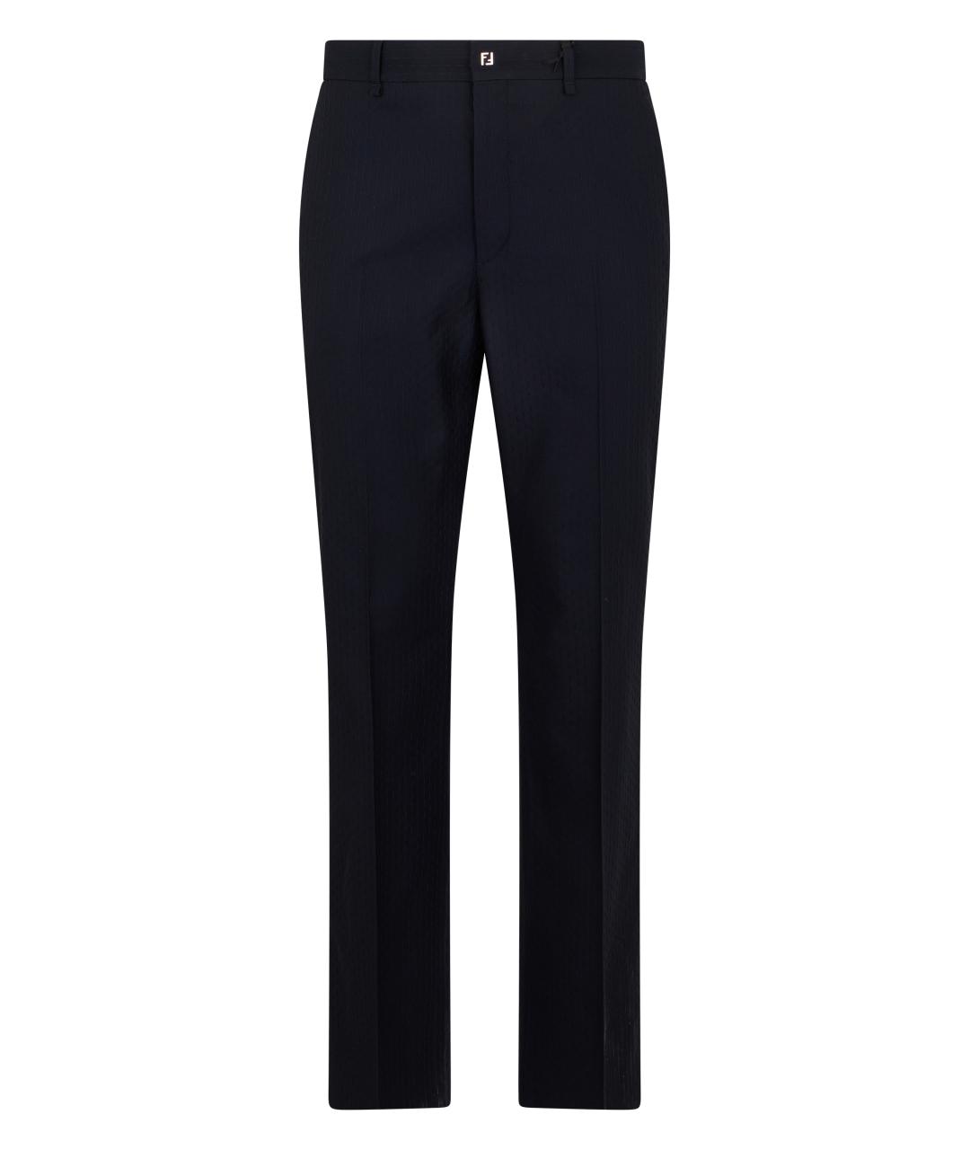 FENDI Синие хлопковые повседневные брюки, фото 1