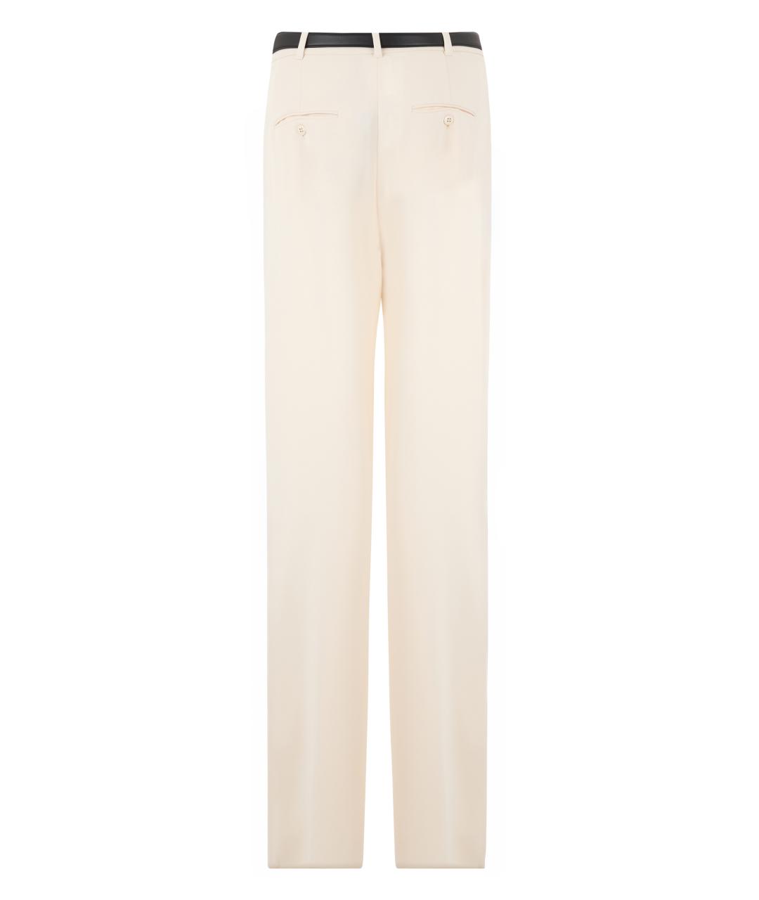 MAX MARA STUDIO Белые полиэстеровые прямые брюки, фото 2