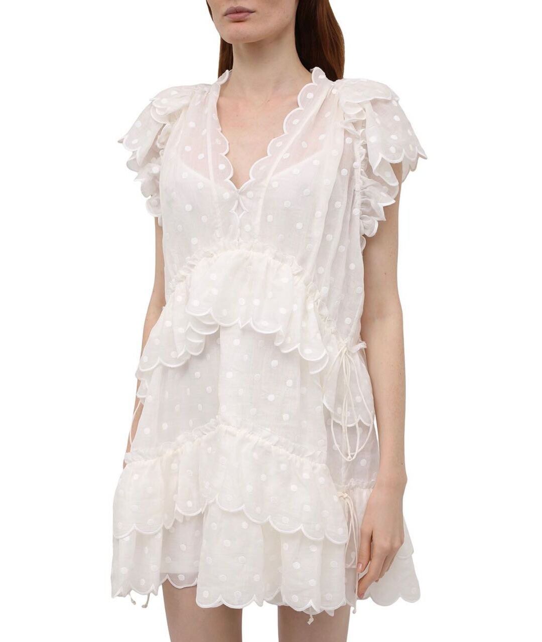 ZIMMERMANN Белое полиэстеровое повседневное платье, фото 3