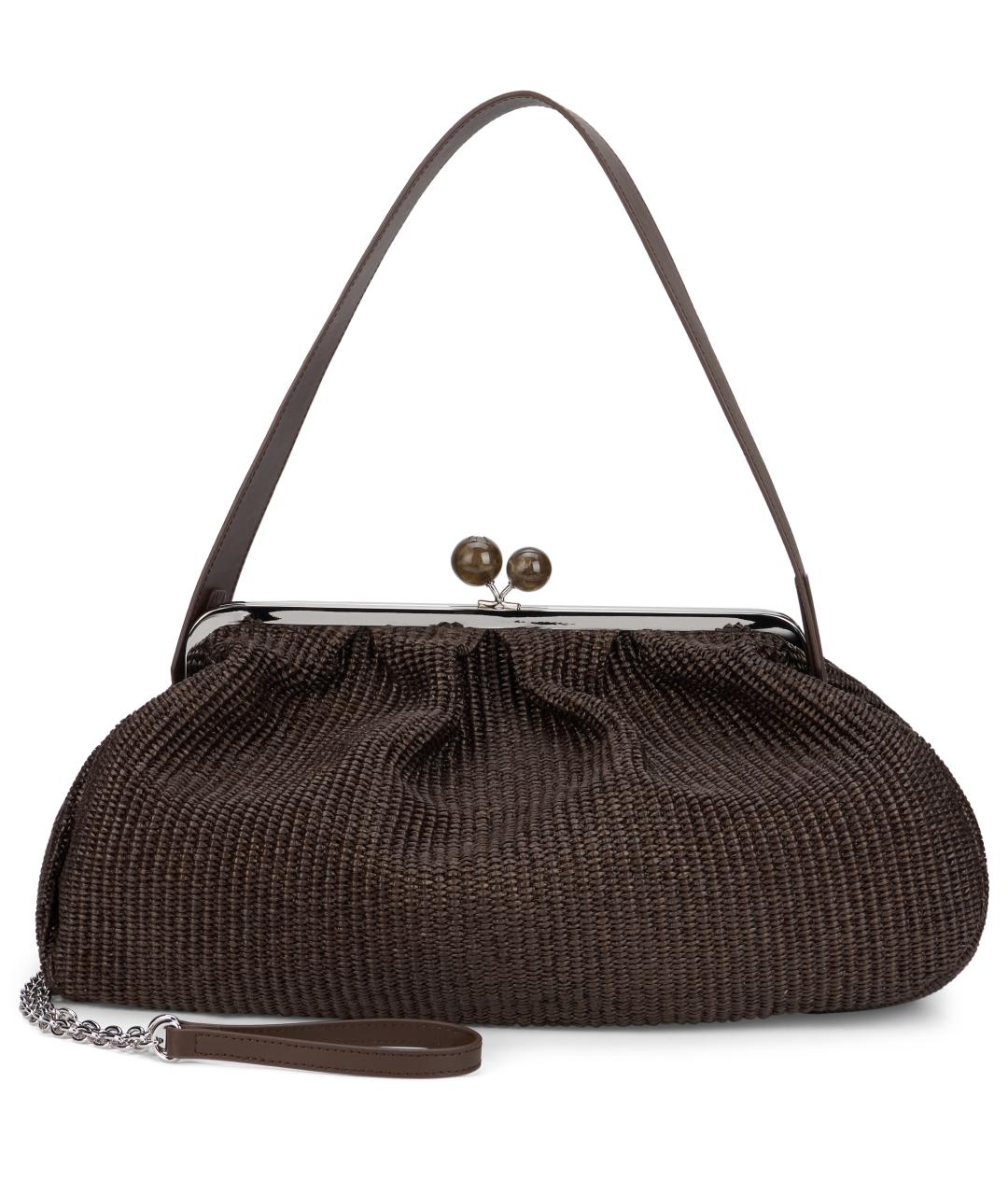 WEEKEND MAX MARA Коричневая синтетическая сумка с короткими ручками, фото 2