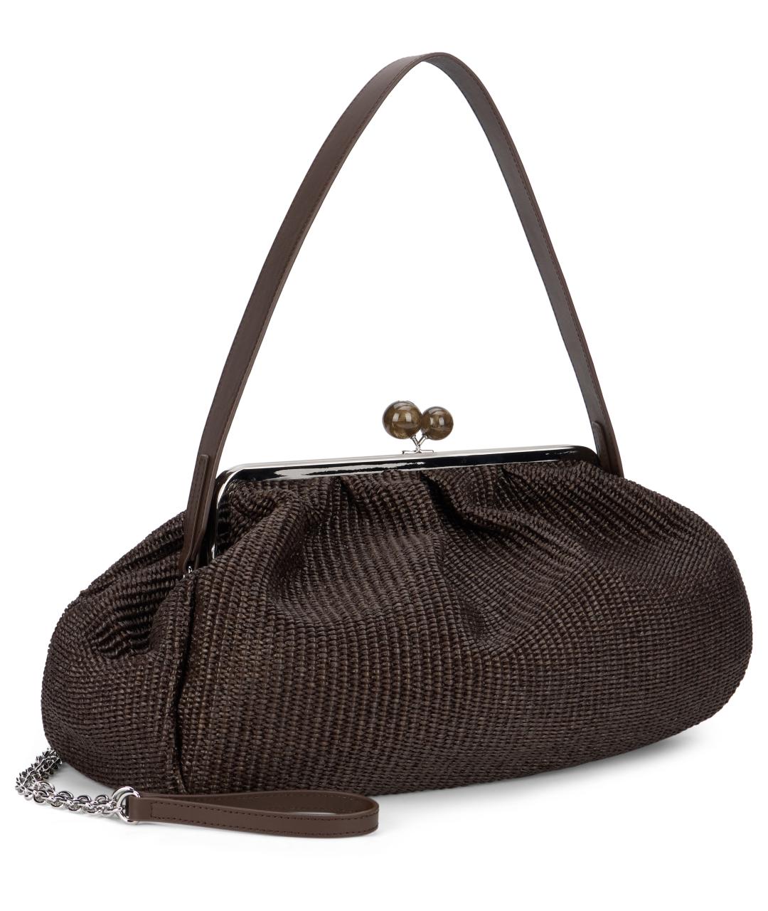 WEEKEND MAX MARA Коричневая синтетическая сумка с короткими ручками, фото 3