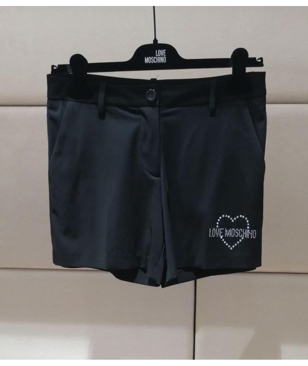 LOVE MOSCHINO Черные вискозные шорты, фото 3