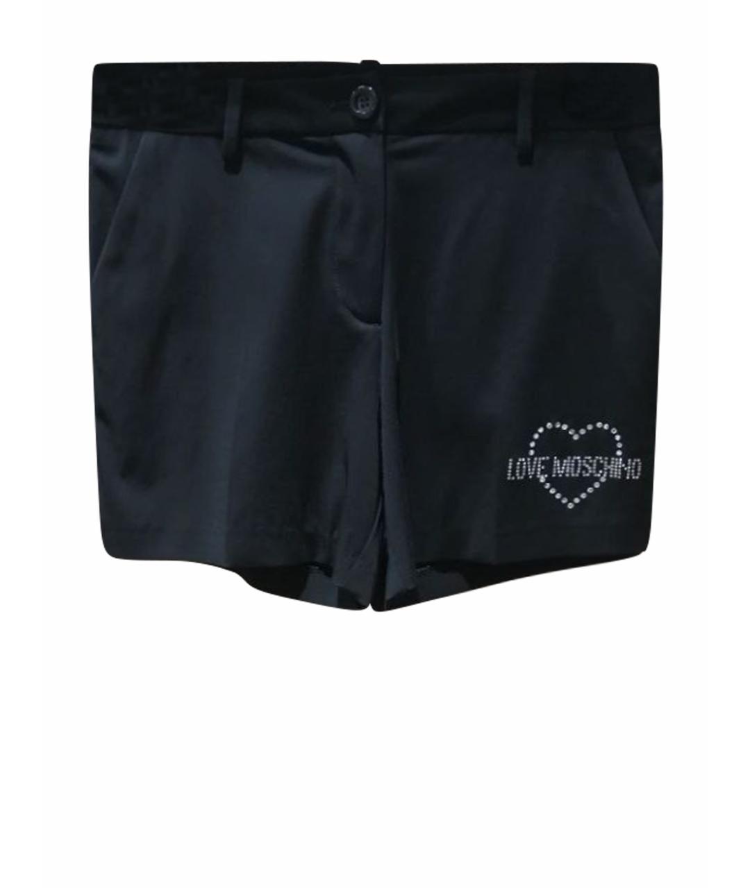 LOVE MOSCHINO Черные вискозные шорты, фото 1
