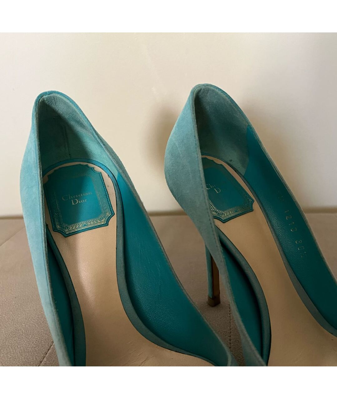 CHRISTIAN DIOR PRE-OWNED Голубые замшевые туфли, фото 5