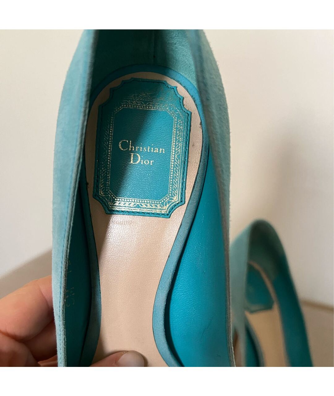 CHRISTIAN DIOR PRE-OWNED Голубые замшевые туфли, фото 3