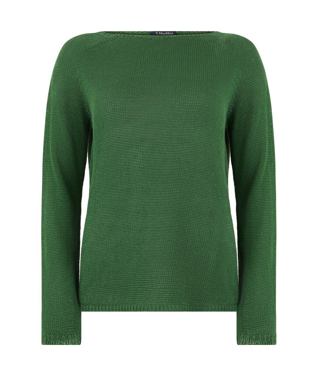 'S MAX MARA Зеленый льняной джемпер / свитер, фото 3