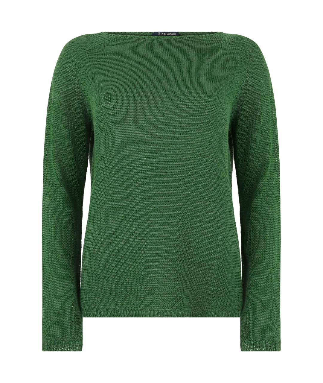 'S MAX MARA Зеленый льняной джемпер / свитер, фото 1