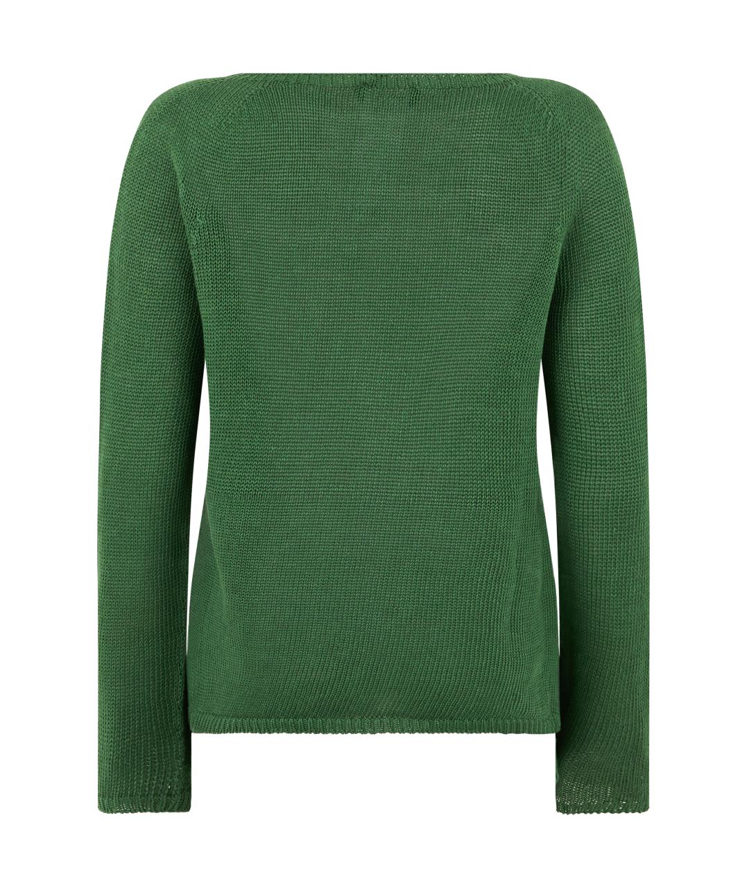 'S MAX MARA Зеленый льняной джемпер / свитер, фото 2