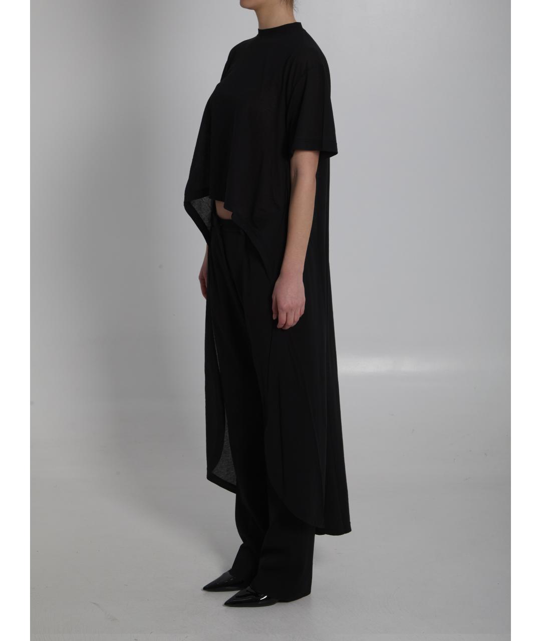 BALENCIAGA Черная хлопковая футболка, фото 3