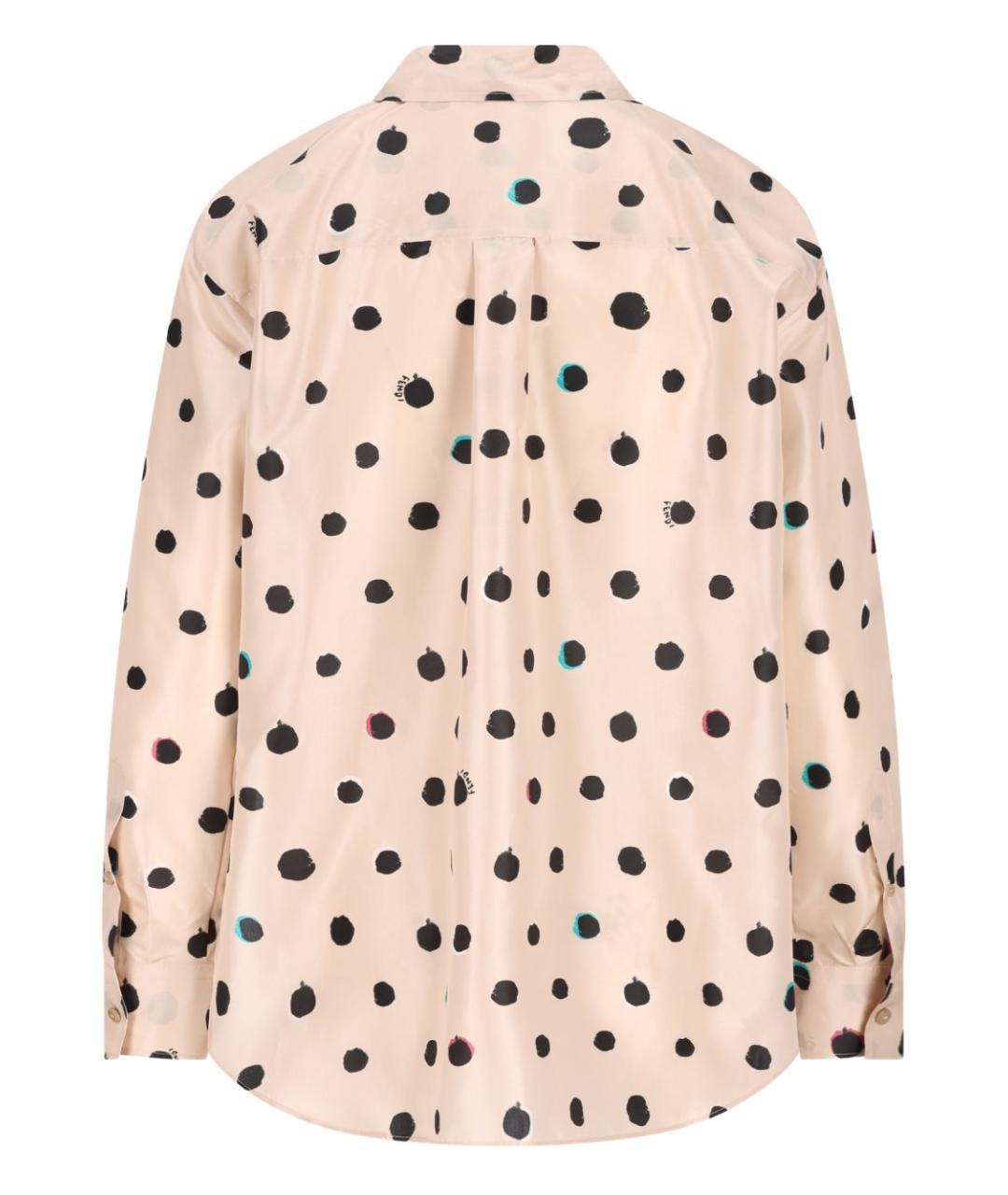 FENDI Бежевая шелковая рубашка, фото 2