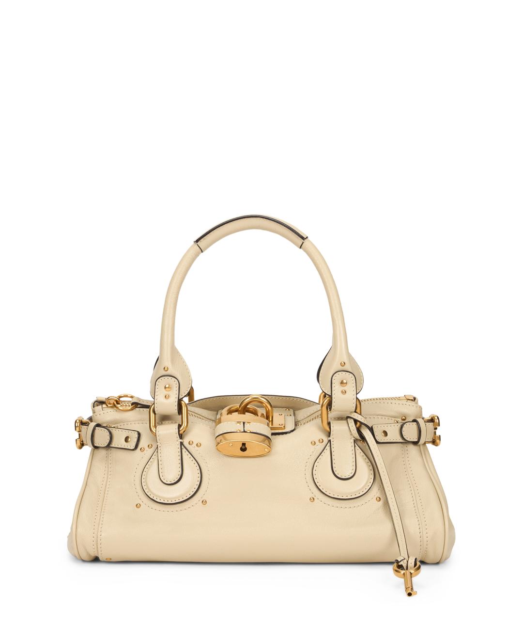 CHLOE Бежевая кожаная сумка с короткими ручками, фото 1
