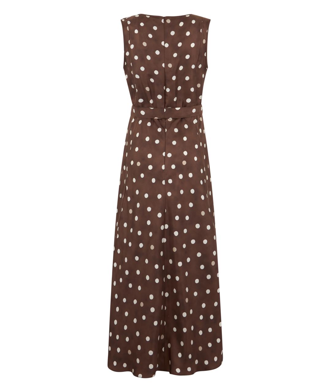 'S MAX MARA Коричневое шелковое повседневное платье, фото 2