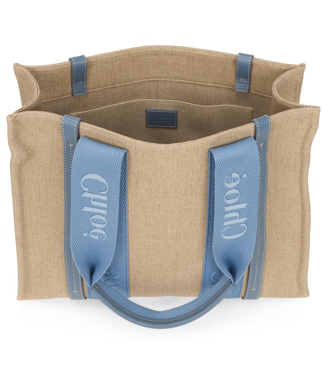 CHLOE Бежевая хлопковая сумка тоут, фото 3