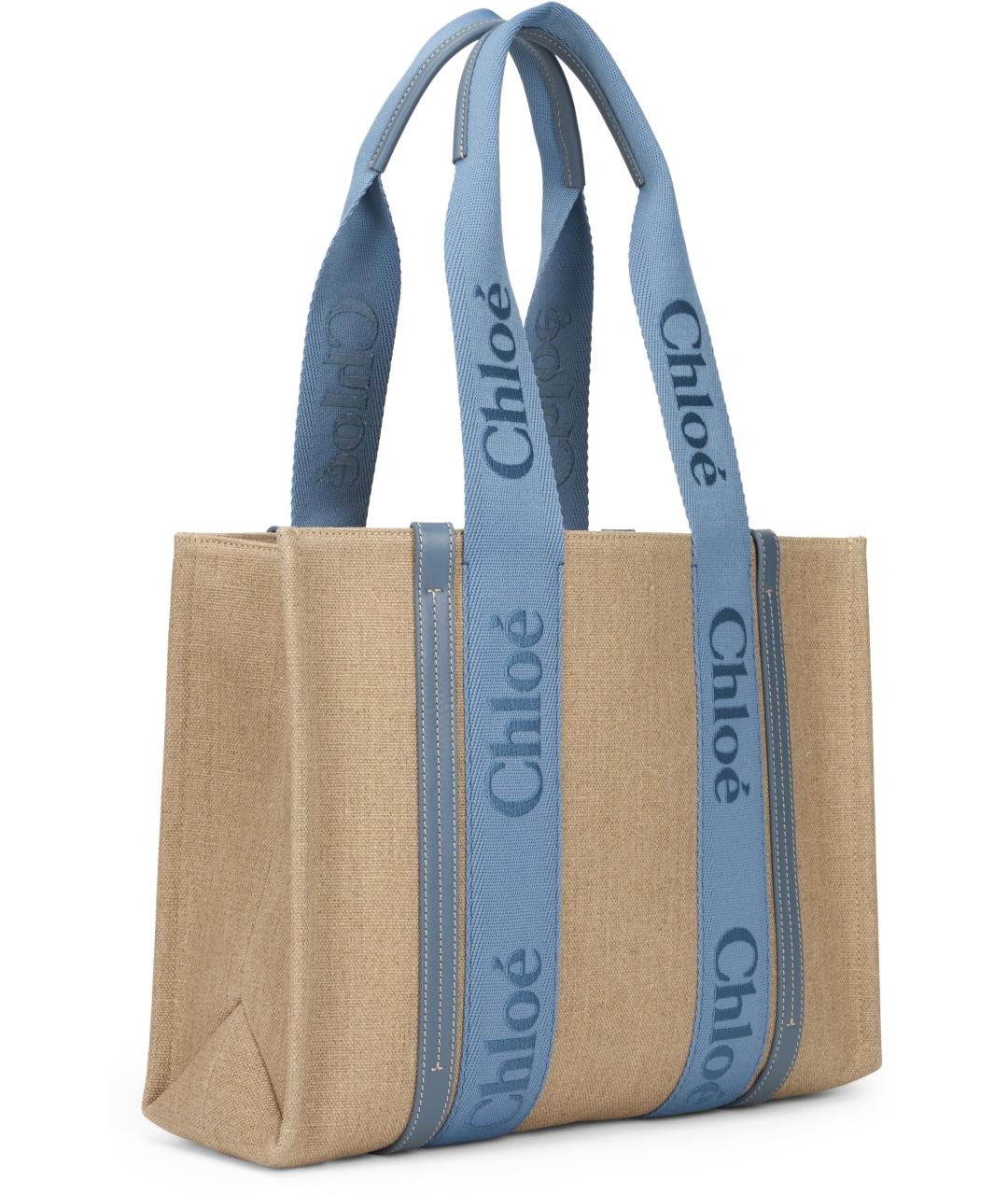 CHLOE Бежевая хлопковая сумка тоут, фото 2