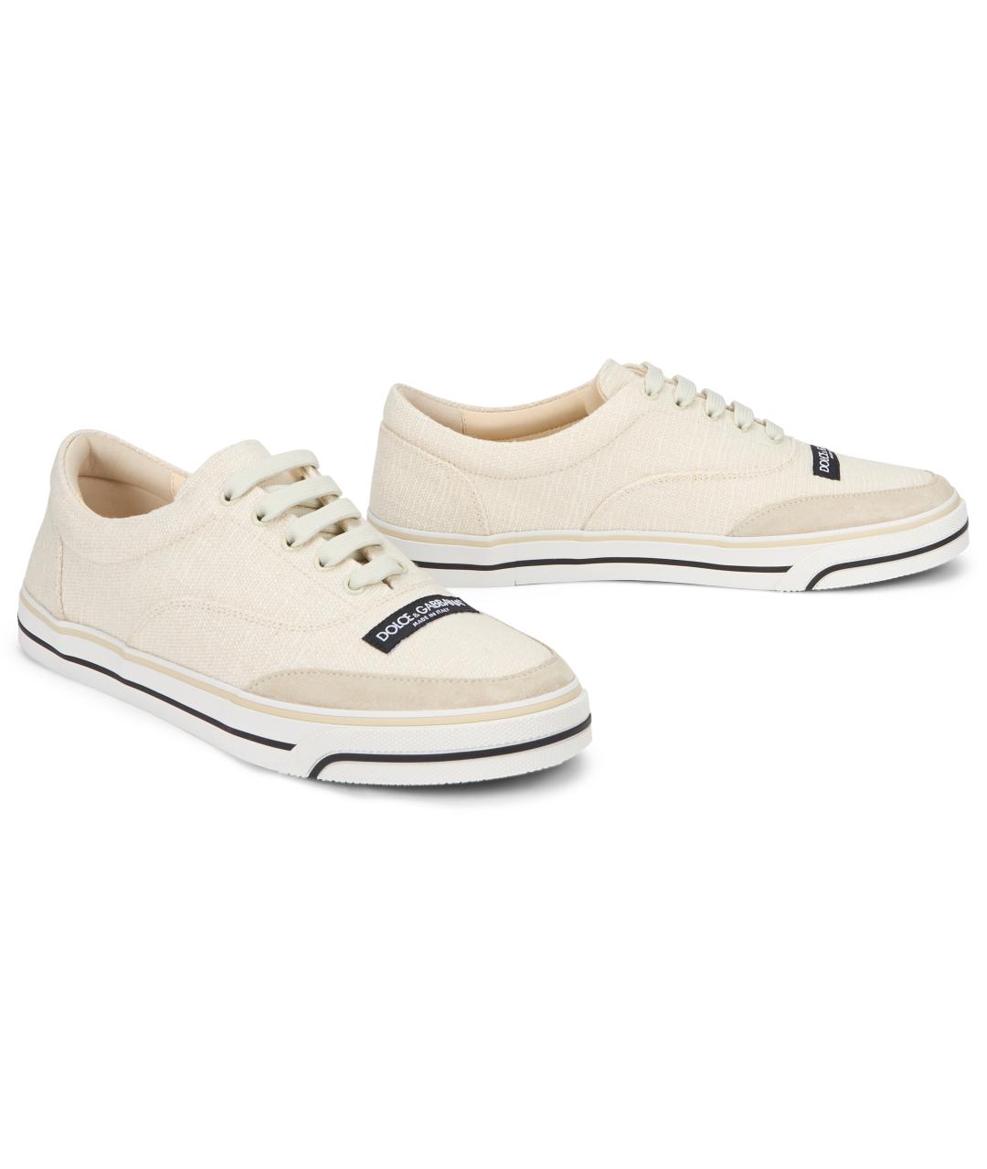 DOLCE&GABBANA Белые низкие кроссовки / кеды, фото 3