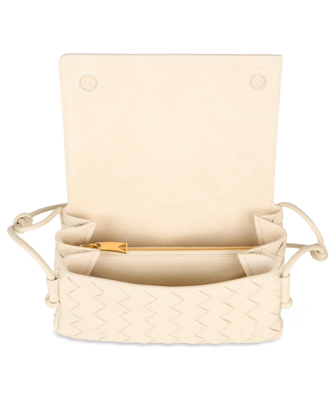 BOTTEGA VENETA Бежевая кожаная сумка через плечо, фото 5
