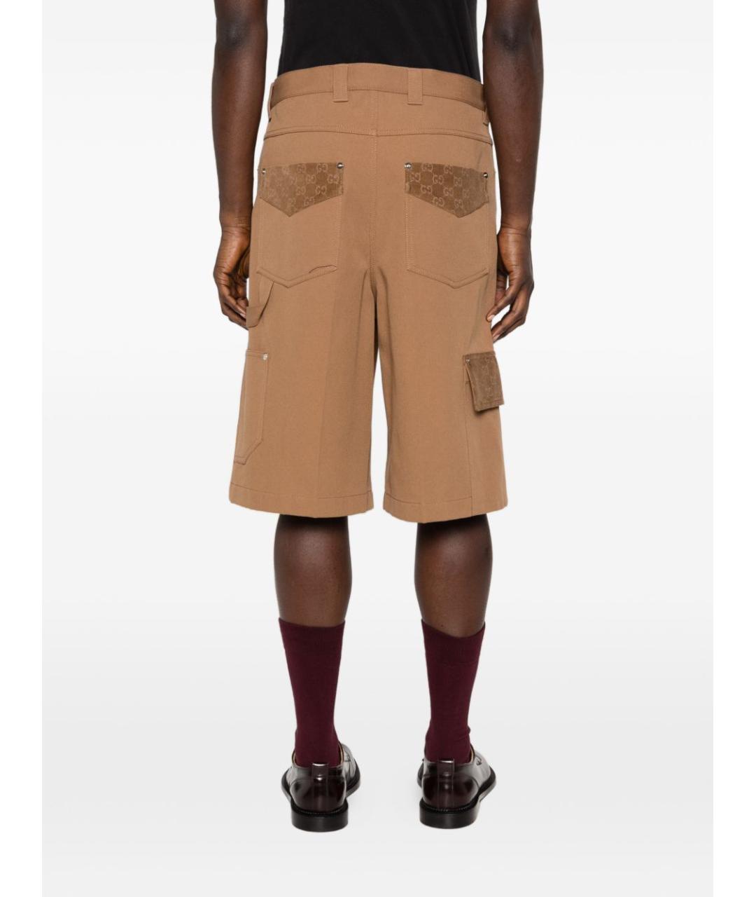 GUCCI Коричневые хлопковые шорты, фото 2