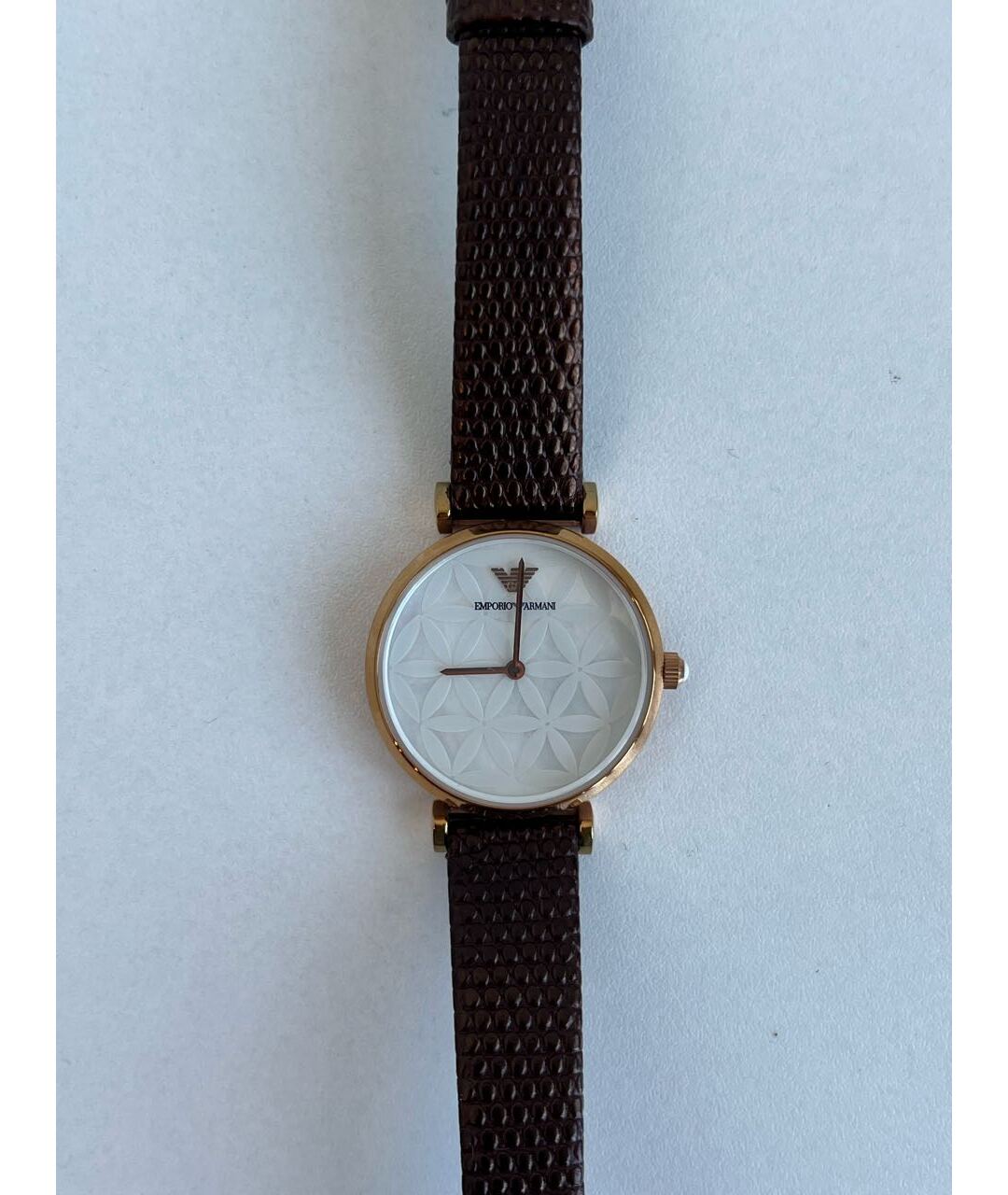 EMPORIO ARMANI Коричневые кожаные часы, фото 4