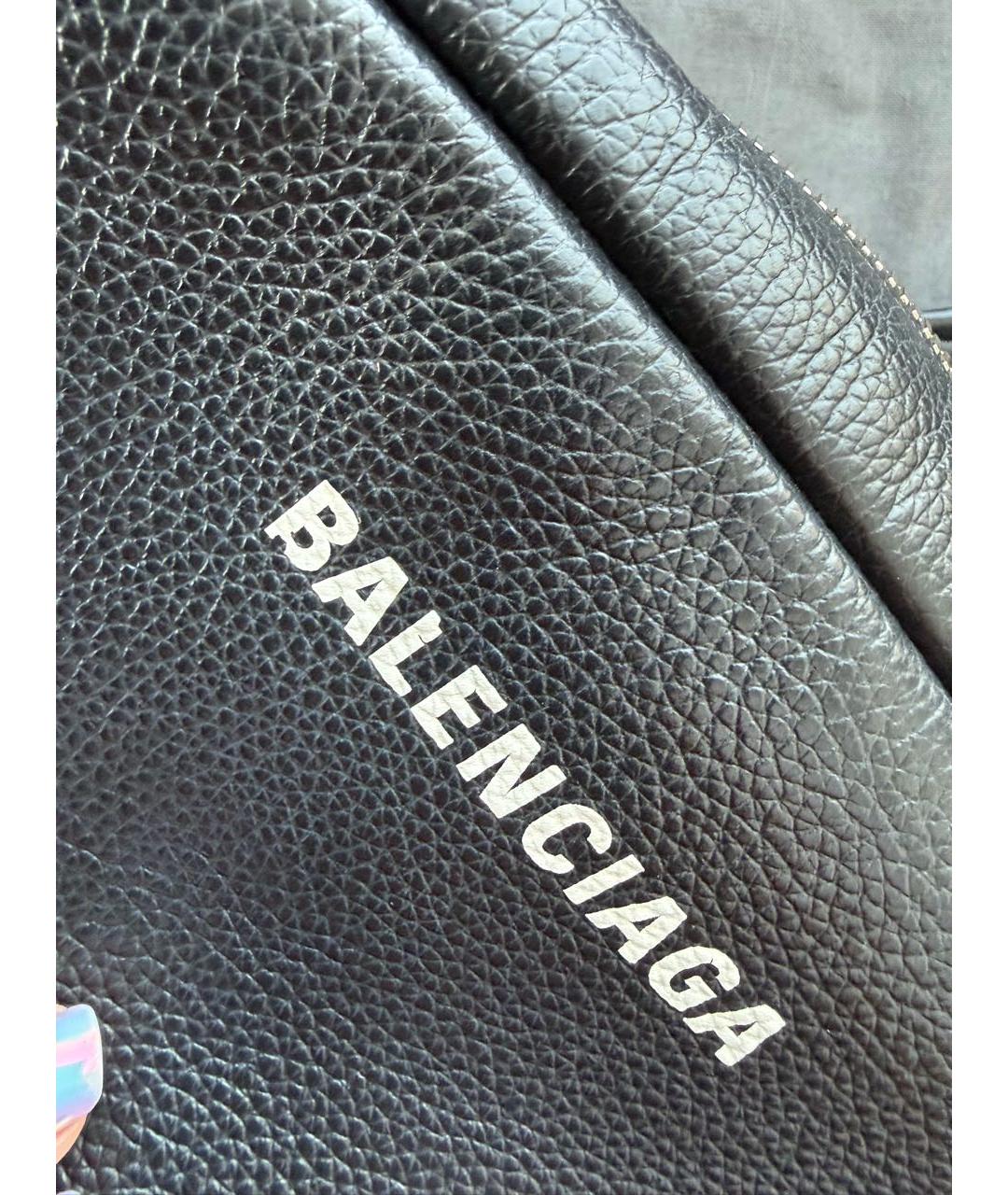 BALENCIAGA Черная кожаная сумка через плечо, фото 4