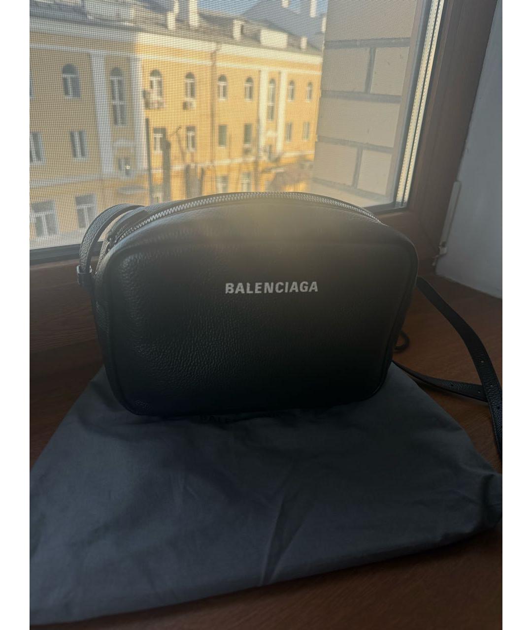 BALENCIAGA Черная кожаная сумка через плечо, фото 2