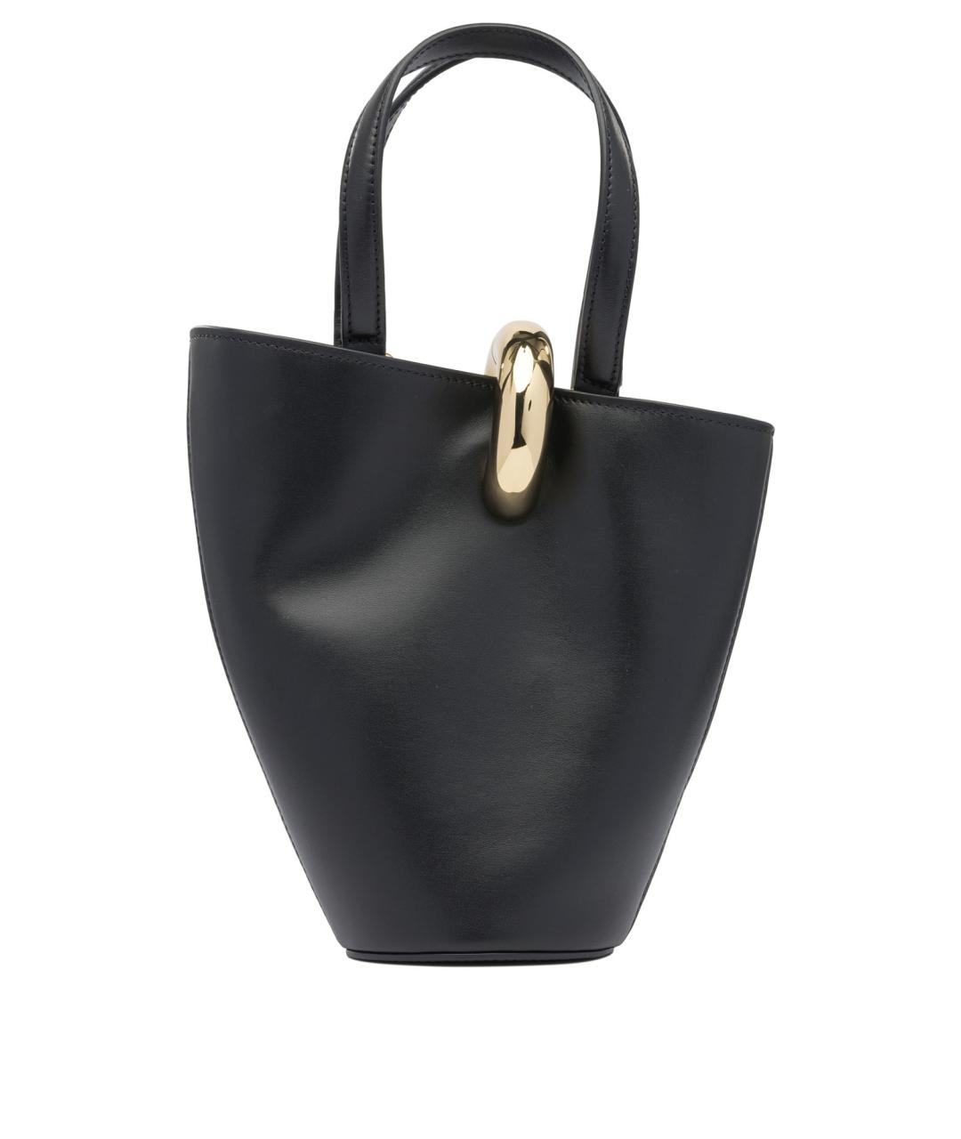 JACQUEMUS Черная кожаная сумка тоут, фото 3