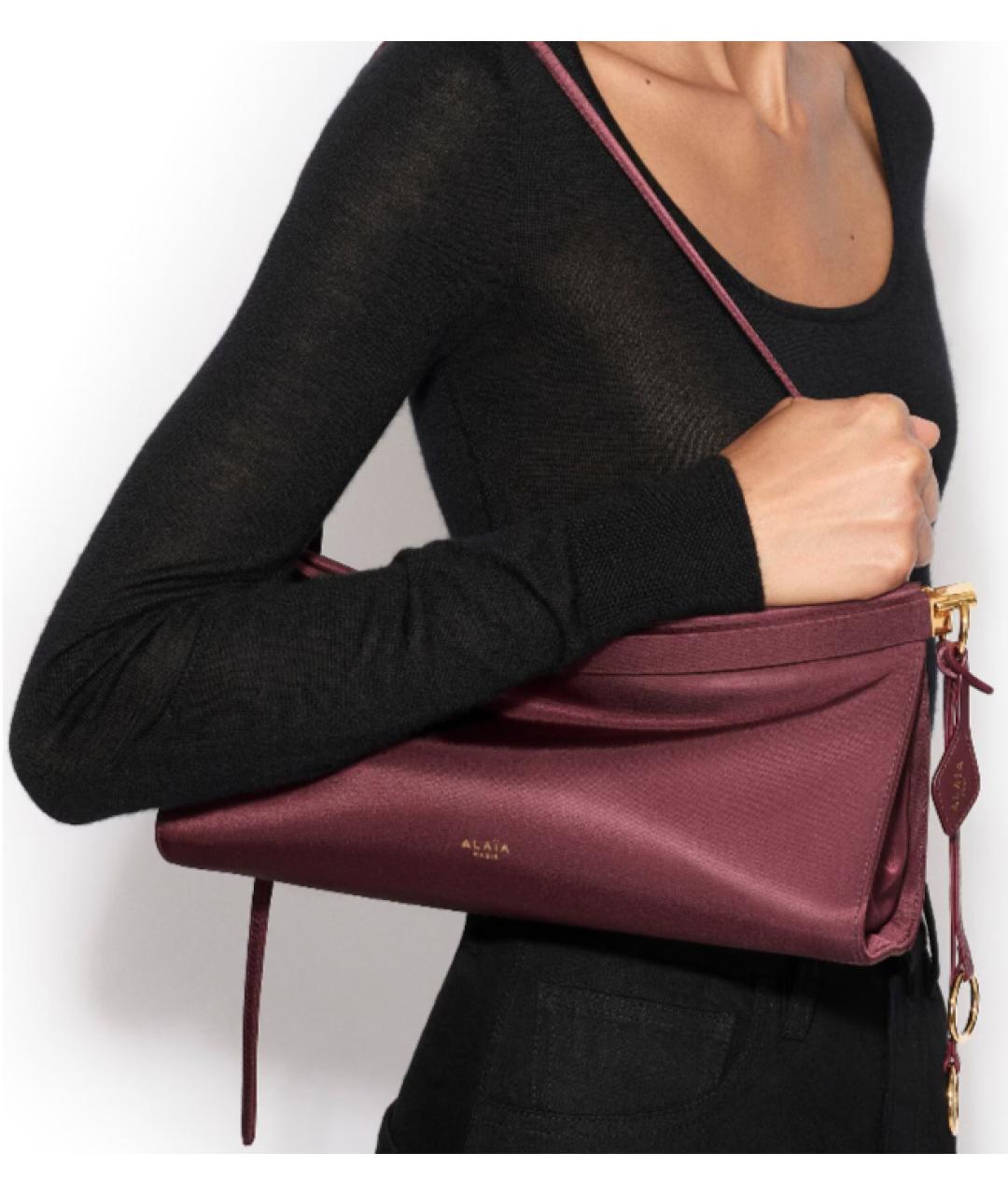 ALAIA Бордовая синтетическая сумка через плечо, фото 4