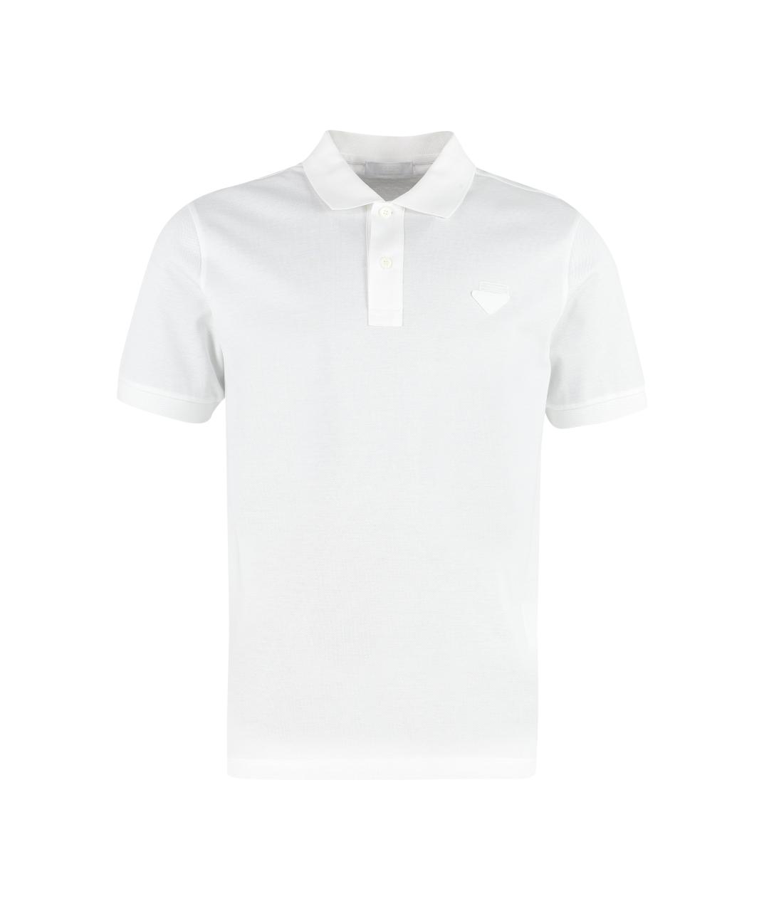 PRADA Белое хлопковое поло с коротким рукавом, фото 1