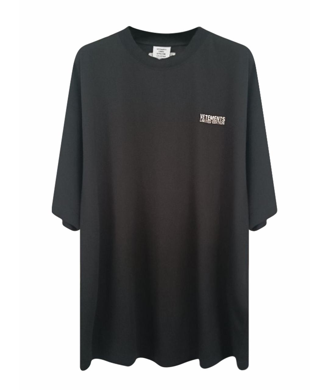 VETEMENTS Черная хлопковая футболка, фото 1