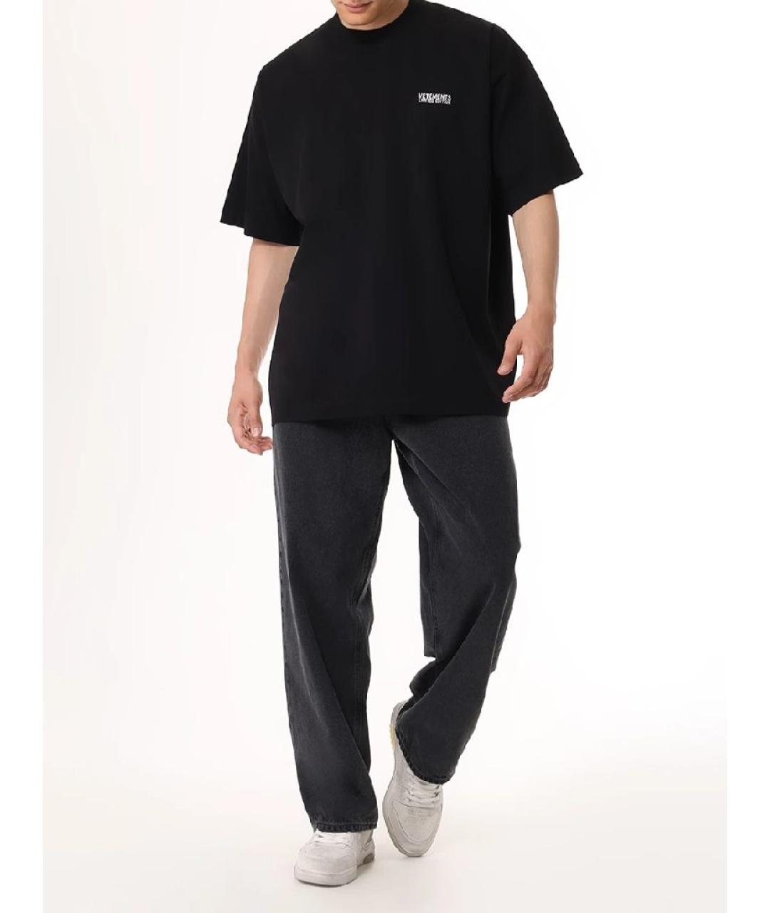 VETEMENTS Черная хлопковая футболка, фото 9