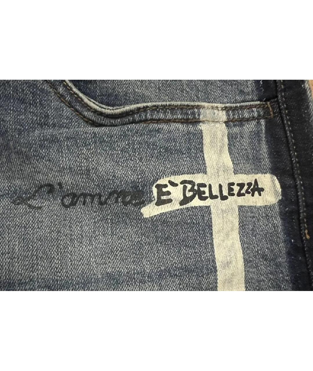 DOLCE&GABBANA Голубые хлопковые джинсы скинни, фото 6