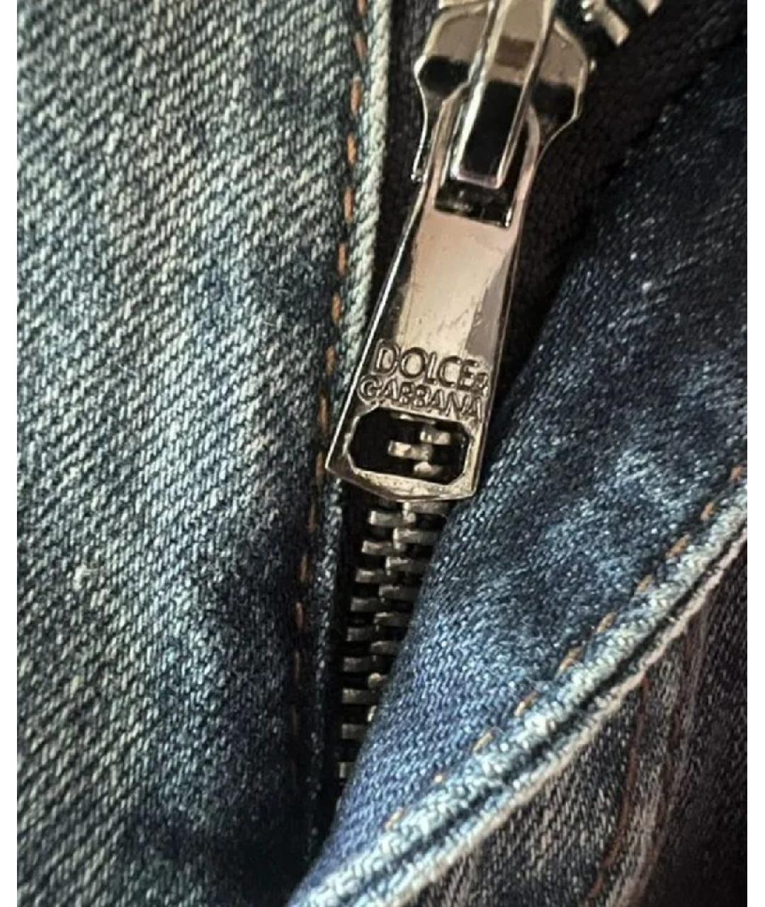 DOLCE&GABBANA Голубые хлопковые джинсы скинни, фото 8