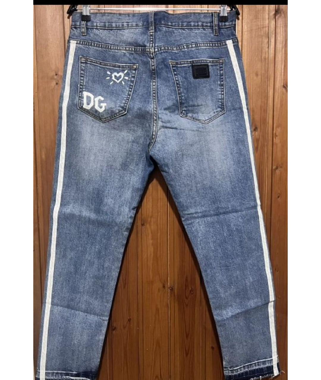 DOLCE&GABBANA Голубые хлопковые джинсы скинни, фото 2