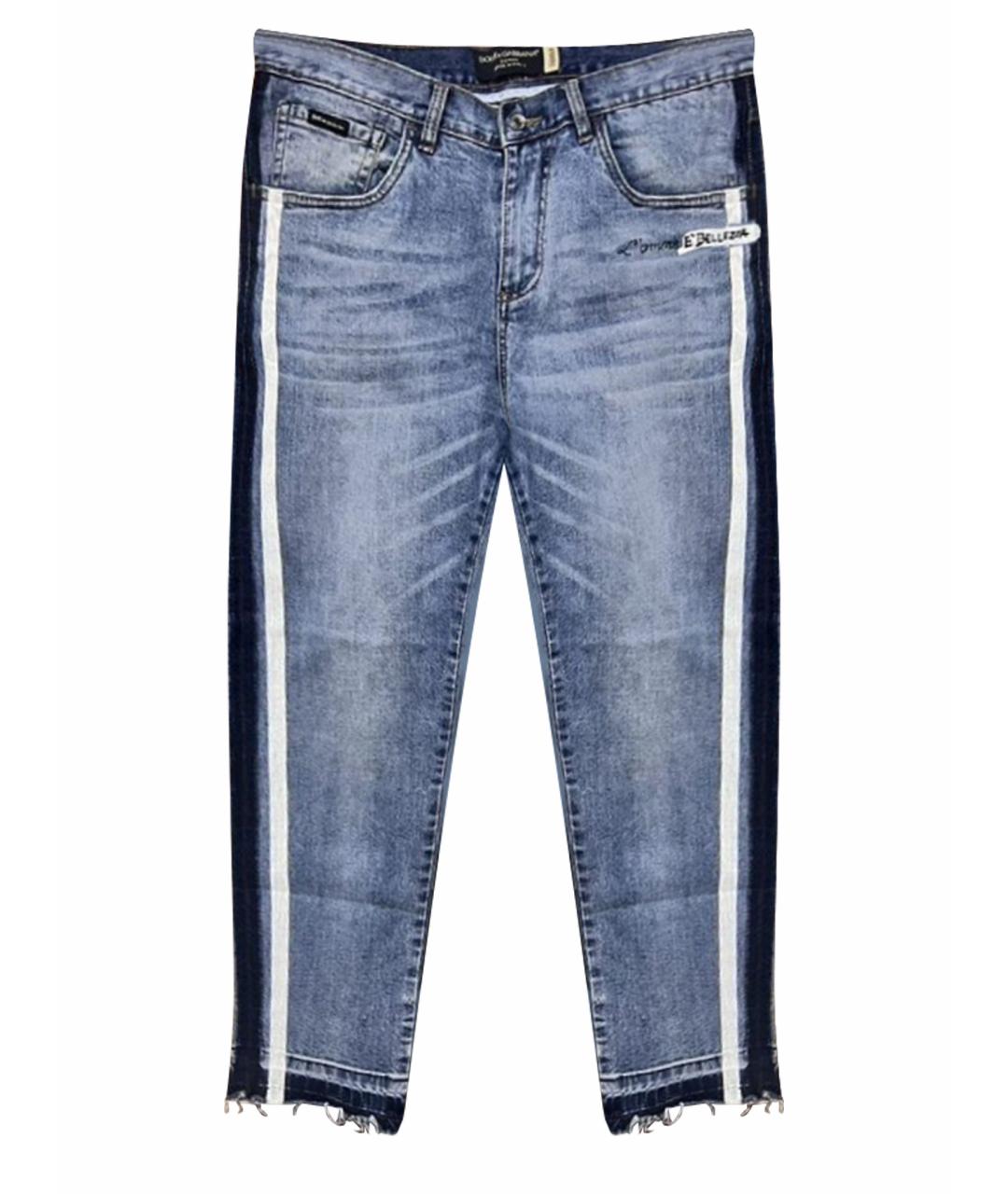 DOLCE&GABBANA Голубые хлопковые джинсы скинни, фото 1