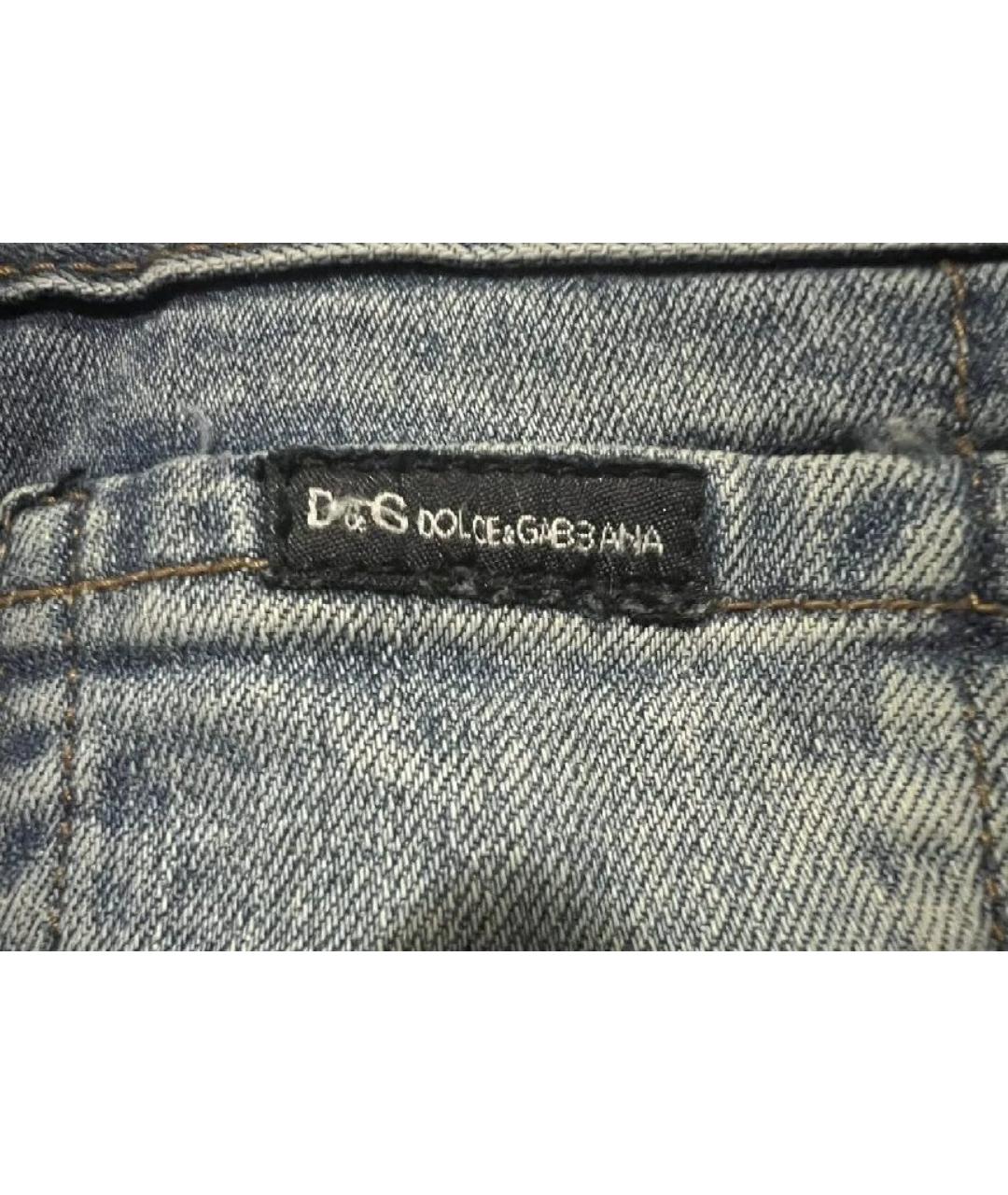 DOLCE&GABBANA Голубые хлопковые джинсы скинни, фото 9