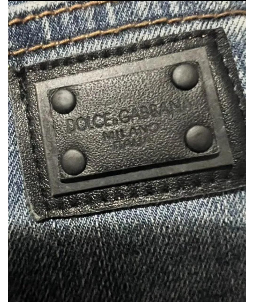 DOLCE&GABBANA Голубые хлопковые джинсы скинни, фото 5