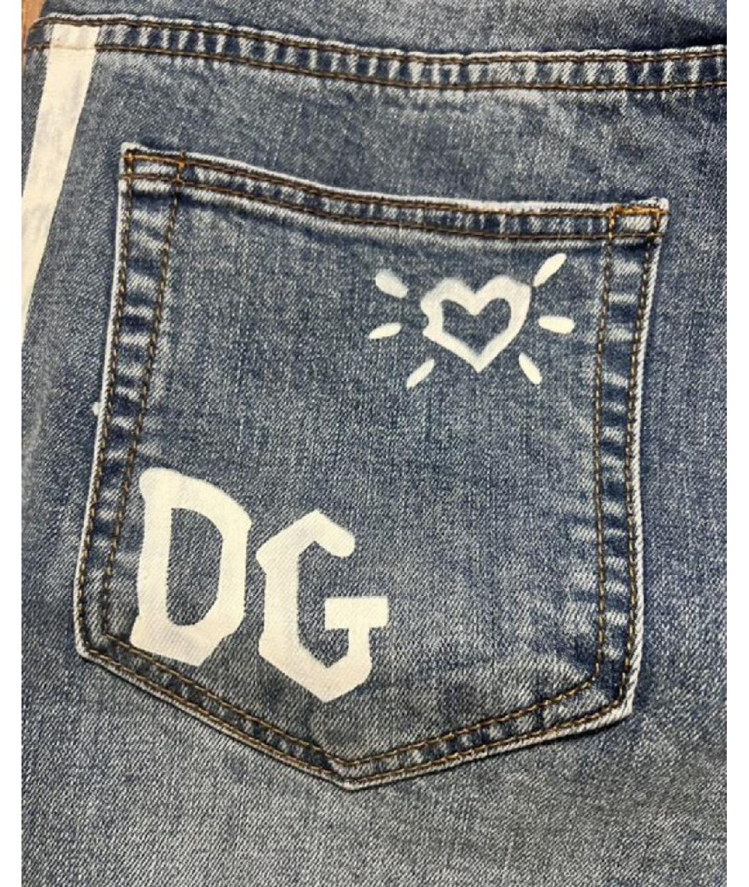 DOLCE&GABBANA Голубые хлопковые джинсы скинни, фото 7